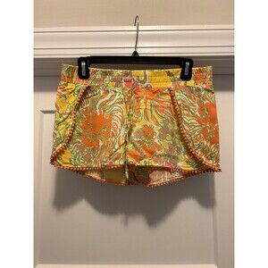 Lilly Pulitzer for Target Shorts Size Small Pom Trim Elastic Waist With Tie